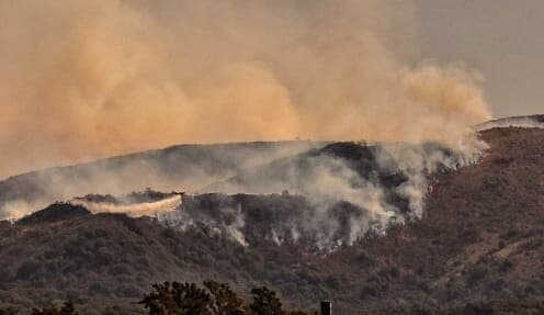 Wildfires burning in the Sierras de Córdoba mountains