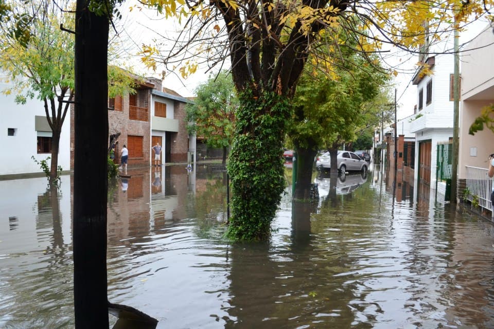 Flooded street in La Plata during the 2013 floods
