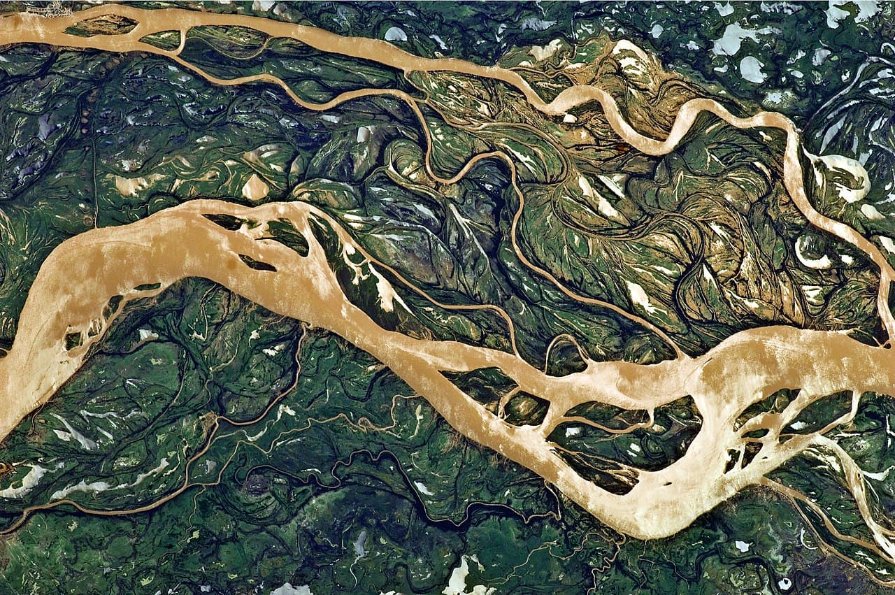 Paraná River floodplain in Northern Argentina, photographed from the ISS